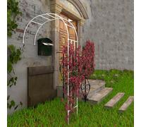 Arche en Métal 2.4m Arceau de Jard - Arcade de rosiers Demi-latérale, pour Plantes grimpantes extérieur 60cm 90cm 120cm 150cm 180cm 220cm 240cm (Couleur : Blanc, Taille : W200xH240x40cm)