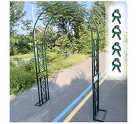 Arche grimpante pour jardin extérieur, 220 cm de haut, idéal pour les vignes, les plantes et la décoration de mariage - Tonnelle de jardin en métal avec base, finition verte