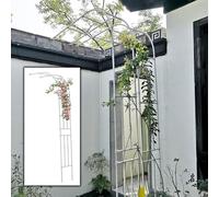 Arche Jardin à Rosiers Plantes Grimpantes Métal, Arches à Rosiers Demi Arche, 220cm 240cm 250cm 270cm 300cm Arcade de Soutien résistant aux intempéries pour Metal Tonnelle de Pergola (Couleur : Blanc