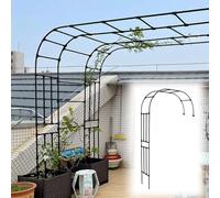 Arche Jardin à Rosiers Plantes Grimpantes Métal, Arches à Rosiers Demi Arche, 220cm 240cm 250cm 270cm 300cm Arcade de Soutien résistant aux intempéries pour Metal Tonnelle de Pergola (Couleur : Noir