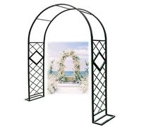 Arche Jardin en Métal, Treillis Plante Grimpante Exterieur De 230cm Haut, Arceau À Rosier Tonnelle en Métal Robuste pour Grimper, Vignes, Mariage, Décoration De Fête(Noir,180x230cm)