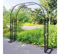 Arche Jardin Grande Arceau À Rosier Large 140cm 180cm 220cm 260cm 300cm 340cm Arche Mariage Pergola pour Plantes Grimpantes Jardiniere Treillis pour Grimper, Vignes Et Plantes(Black,140x230x40cm)