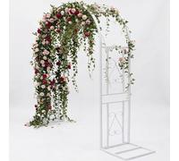 Arche Jardin pour Rosiers Plantes Grimpantes, Metal Arceau À Rosiers, Large 140cm 180cm 220cm 260cm 300cm 340cm Arche de Mariage, Pergola Tonnelle De Jardin(White,W260xH270cm)