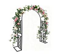 Arche Mariage Arche De Jardin en Métal Garden Arch for Climbing Plants Arceau À Rosier 140cm~340cm Pergola Métal Plante Grimpante pour Grimper, Mariage, Décoration De Fête(Black,140x230x40cm)