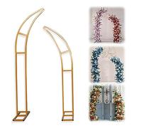Arche Mariage, Kit D'arche De Ballons en Métal, Arche De Mariage en Métal avec Une Paire De Bases Carrées pour Fête d'anniversaire, Mariage, Cérémonie, Jardin, Gold, 1.8+2.1M