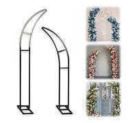 Arche Mariage, Kit D'arche De Ballons en Métal, Arche De Mariage en Métal avec Une Paire De Bases Carrées pour Fête d'anniversaire, Mariage, Cérémonie, Jardin, Schwarz, 1.8+2.1M