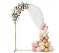 Arche mariage metal dore 220 x 120 cm finition or satine antirouille avec sacs de lestage - TERRE JARDIN