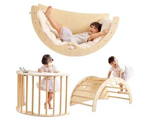 Arche Montessori avec Coussin - Parcours de Motricité Bébé et Triangle d'escalade, Certifié CE pour Enfants 1-6 Ans : Module de Motricité pour Le Développement de l'Autonomie