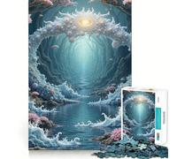 Arche Mystique au-Dessus de l'eau Puzzle de 1000 pièces pour Adolescents Jouet Intelligent et Amusant Illustration découpée avec précision Objet de Collection (50x75cm)
