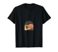 Arche Papillon du désert Graphique Minimaliste T-Shirt Graphique avec Valeur, Homme, Noir, M