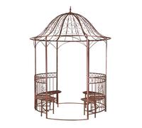 Arche - Pavillon de jardin en métal Ø 2 m SUN - Kiosque avec bancs D41050
