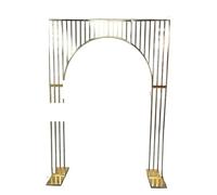 Arche plaquée Or, 1 ou 3 pièces, Cadre carré for Toile de Fond de Mariage, Support de Fleurs, Accessoires de décoration de fête en Plein air, étagère dorée, vitrine(B 2M x1.6M 1pcs)
