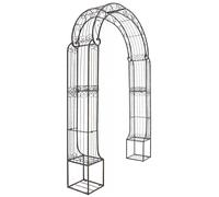 CLP Arche à rosiers Alessia en fer forgé – Hauteur du passage 228 cm, Largeur 123 cm, Bronze