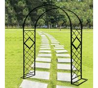 Arche Rosier Jardin en Métal, Arche de Jardin Support - Décoration de Jardin et décoration - Résistant aux intempéries, pour Les Plantes grimpantes, Les Roses, intérieurextérieur (Couleur : Noir, Ta