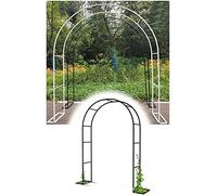 Arche Rosier Jardin en Métal,Treillis D'arche De Jardin Tonnelles,pour Plantes Grimpantes,Pergola De Gloriette Fer Forge,Résistant Aux Intempéries,Arc De Vrille D'arche,Noir,W1.8M*H2.2M