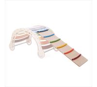 KateHaa Arche d'escalade XXL en bois avec mur d'escalade aux couleurs de l'arc-en-ciel | Arche d'escalade intérieure / Structure d'escalade pour enfants | Jouets Montessori