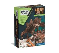 Clementoni | Coffret Stégosaure 7 Ans + | Laboratoire Archéo Ludic | Creuse Le Bloc de Terre | Fossile Os Emboitables | Manuel Illustré, Carte et Outils | Fabriqué en Italie | Cadeau pour