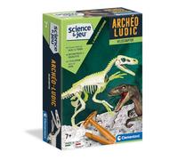 Clementoni - Jeu éducatif Archéo Ludic Vélociraptor - Kit fouille & squelette lumineux - Dès 7 ans