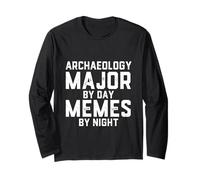 Archéologie Major by Day Memes Night Étudiant anthropologique Manche Longue