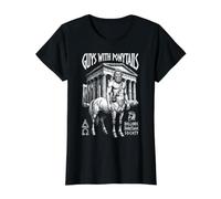 Archéologie Mythologie Grecque Centaure Queues de Cheval Archéologue T-Shirt Graphique avec Valeur, Femme, Noir, XS