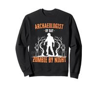 Archéologue de Jour Zombie la Nuit Halloween Archéologie Sweatshirt