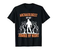 Archéologue de Jour Zombie la Nuit Halloween Archéologie T-Shirt