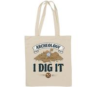 Archeology I Dig It Funny Shovel Creuser Art Sac fourre-tout en coton naturel Blanc