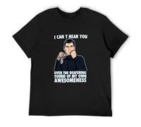 Archer Awesomeness I Can't Hear You Over The Deafening Sound of My Own Awesomeness Men's T-Shirt Unisex Black Cotton Hip Hop Print Tee Shirts 3XL