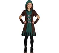 Archer Figure d'Aventure Costume Avec Cape Ceinture Capuche Pour Médiéval Carnaval Festival Mardi Gras Ami Héros Lutteur Reine de conte Robin, Taille : 110/116 Couleur : Vert