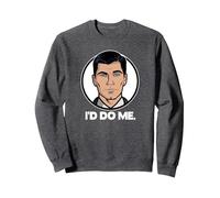 Archer I'd Do Me Sterling Archer Portrait Cartoon Sweatshirt, Unisexe pour Adultes, Chiné Foncé, XL