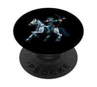 Archer Riding Horse Block Style Graphique pour Joueur Pixel Art PopSockets PopGrip Adhésif