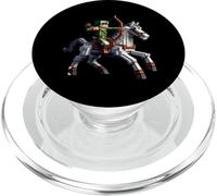 Archer Riding Horse Block Style Graphique pour Joueur Pixel Art PopSockets PopGrip pour MagSafe