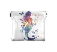 Archer Tarot Sac à main imperméable en cuir synthétique pour petites pièces de monnaie et clés, Art Sirènes Blanc, 1 size, Moderne