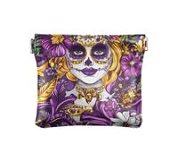Archer Tarot Sac à main imperméable en cuir synthétique pour petites pièces de monnaie et clés, Mardi Gras Carnival Flowers Petite poupée, 1 size, Moderne