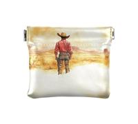 Archer Tarot Sac à main imperméable en cuir synthétique pour petites pièces de monnaie et clés, Western Cowboy Star Vast Desert, 1 size, Moderne