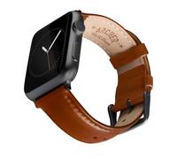 Archer Watch Straps - Bracelets de Montre en Cuir de Grain Supérieur pour Apple Watch (Cognac/Surpiqûre Assortie, Gris Sidéral, 40/41/42mm)