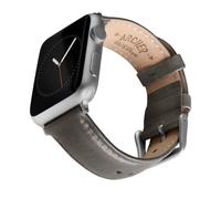 Archer Watch Straps - Bracelets de Montre en Cuir de Grain Supérieur pour Apple Watch (Gris Minéral/Surpiqûre Assortie, Argent, 40/41/42mm)