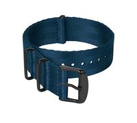 Archer Watch Straps - Bracelets de Montre NATO en Nylon Type Ceinture de Sécurité (Bleu Marine/Pièces noires, 20mm)