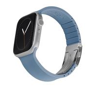 Archer Watch Straps - Bracelets en Silicone Ajustables Sur Mesure pour Apple Watch (Bleu Acier, Fermoir Argent, 40/41/42mm)