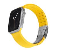 Archer Watch Straps - Bracelets en Silicone Ajustables Sur Mesure pour Apple Watch (Jaune de Naples, Fermoir Argent, 42/44/45/49mm)