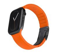 Archer Watch Straps - Bracelets en Silicone Ajustables Sur Mesure pour Apple Watch (Orange Lumineux, Fermoir Gris, 40/41/42mm)