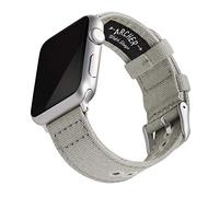 Archer Watch Straps - Bracelets en Toile pour Apple Watch (Gris Cendré, Argent, 40/41/42mm)