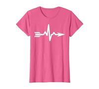 Archers Battement de Coeur tir à l'arc ECG flèche de tir à l T-Shirt, Femme, Rose Chiné, L