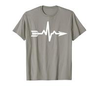 Archers Battement de Coeur tir à l'arc ECG flèche de tir à l T-Shirt, Homme, Ardoise, L