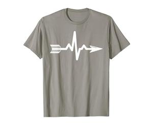 Archers Battement de Coeur tir à l'arc ECG flèche de tir à l T-Shirt, Homme, Ardoise, L