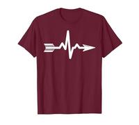 Archers Battement de Coeur tir à l'arc ECG flèche de tir à l T-Shirt, Homme, Marron, L