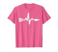 Archers Battement de Coeur tir à l'arc ECG flèche de tir à l T-Shirt, Homme, Rose Chiné, S