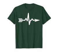 Archers Battement de Coeur tir à l'arc ECG flèche de tir à l T-Shirt, Homme, Vert Forêt, L