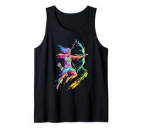 Archery Archer Sport Aquarelle Colorée Splash Art Design Débardeur