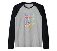 Archery Archer Sport Aquarelle Colorée Splash Art Design Manche Raglan